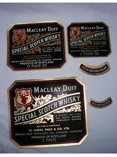 Macleay Duff Whisky Bottle Labels 