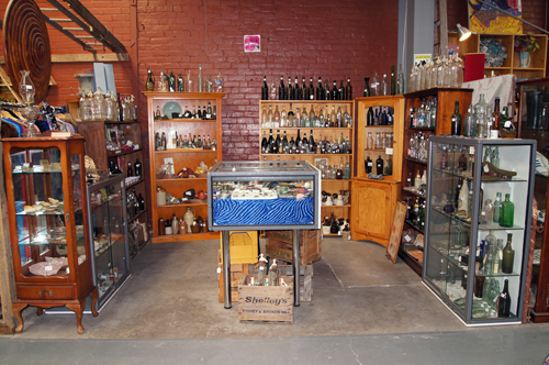 Bottles, Gemstones, Pottery.